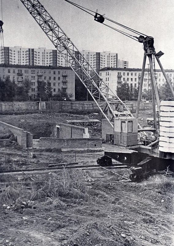 Строительство здания музея. 1977 год. Фотоархив Государственного Дарвиновского музея